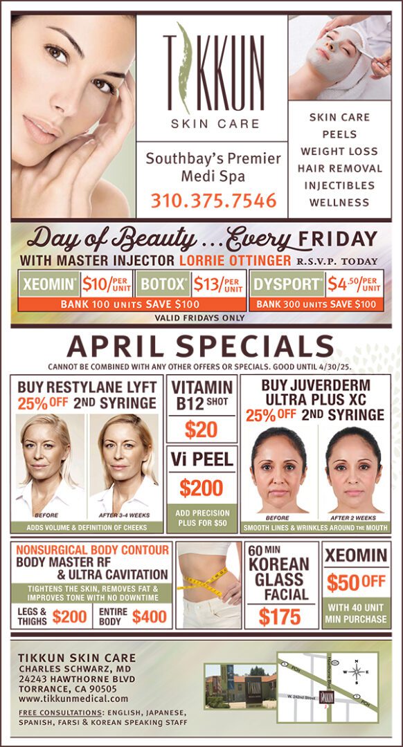 Tikkun Skin Care April Specials 2025