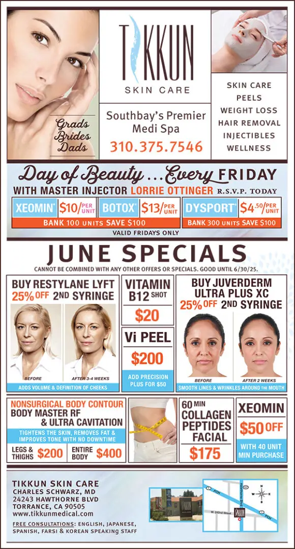 Tikkun Skin Care June Specials. Please call if you have any questions.